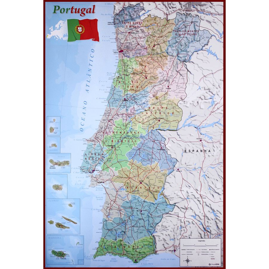 Mapa de portugal continental